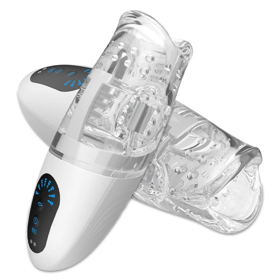 Automatic Penis Trainer Glans Vibrator Masturbator with 5 Bites & 8 Vibration Modes