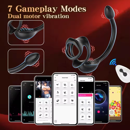 Penis Vibrator Prostate Massager Vibrating Cock Ring with 9 Vibration Modes