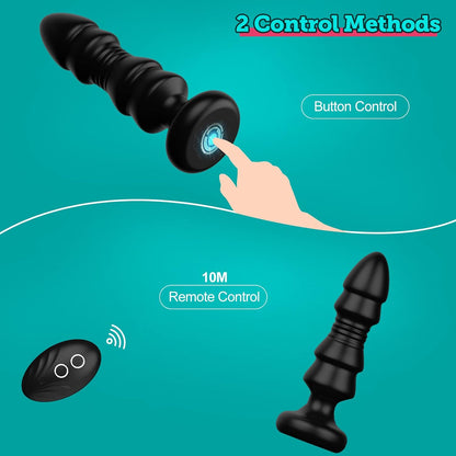 Thrusting Anal Vibrator Prostate Massager with 5 Vibrations & Thrusts