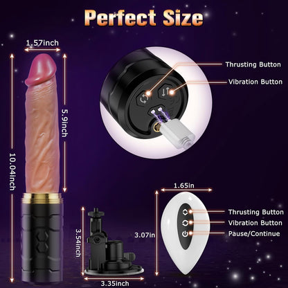 Sex Machine Realistic Thrusting Dildo Vibrator with 7 Thrusting & Vibration Modes