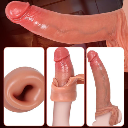 Liquid Silicone Realistic Penis Sleeve Extender Penis Ring