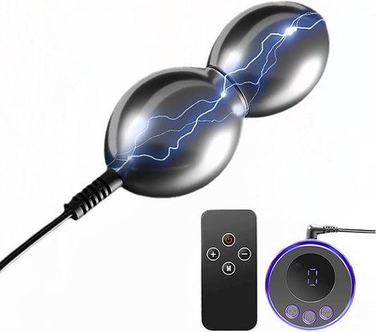 E-Stime Anal Plug Metal Butt Plug Anal Beads Prostate Massager with 8 Electric Shock Modes