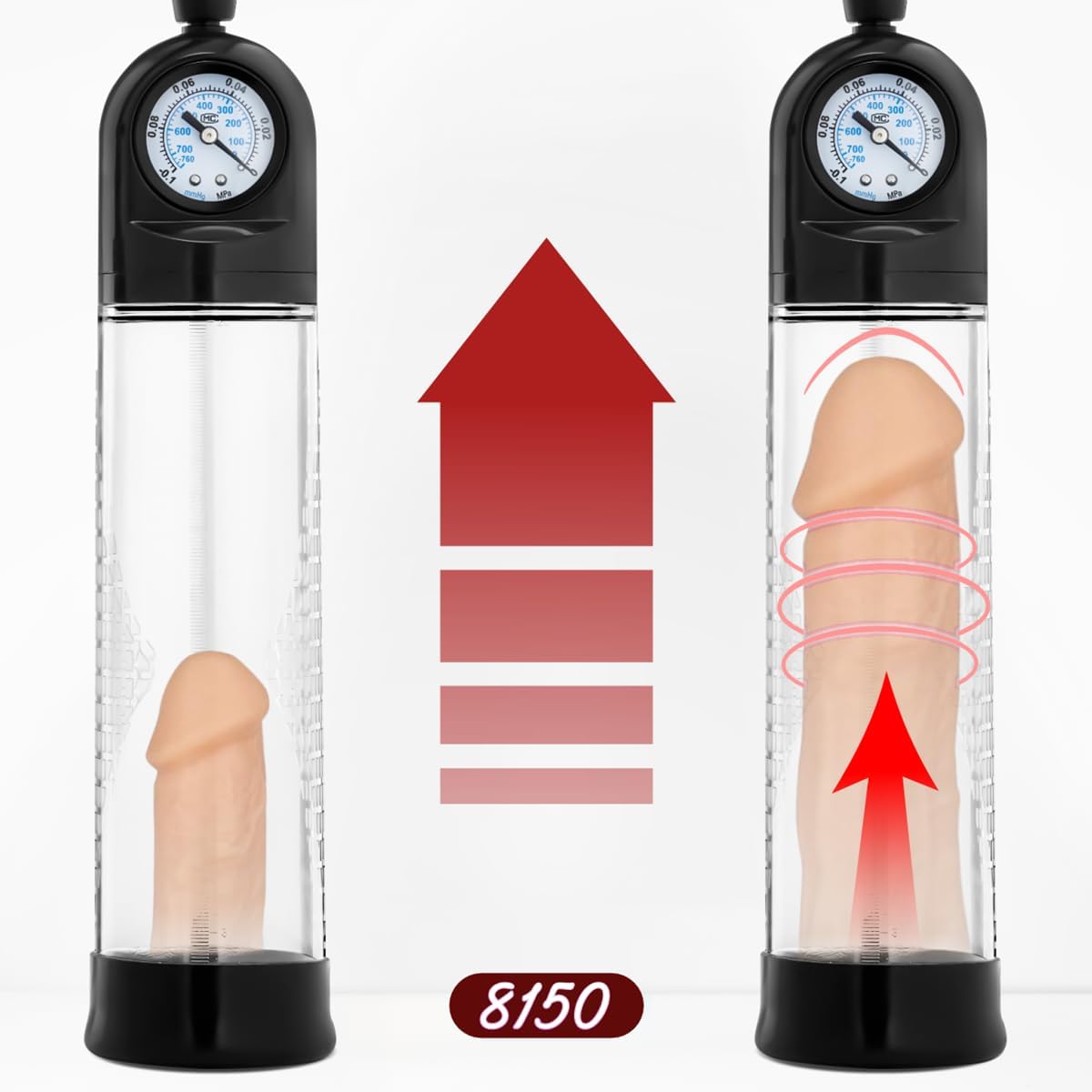 Manual Vacuum Penis Pump Enlarger with Stimulation Trainer