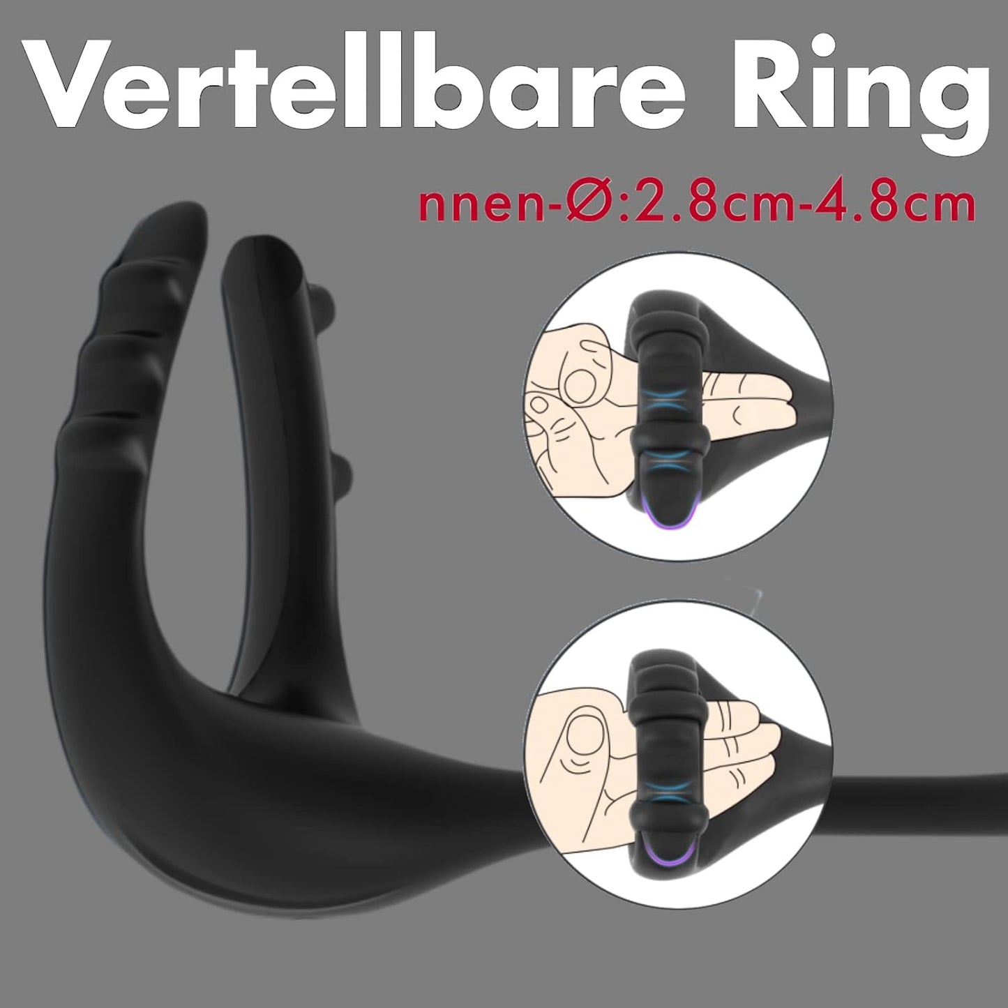 3 in 1 Vibrating Cock Ring Prostate Massagers with 10 Vibration Modes