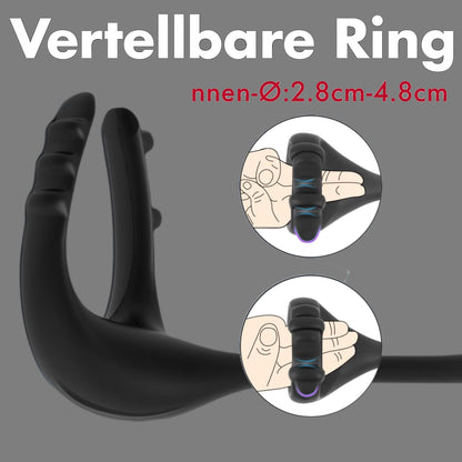 3 in 1 Vibrating Cock Ring Prostate Massagers with 10 Vibration Modes