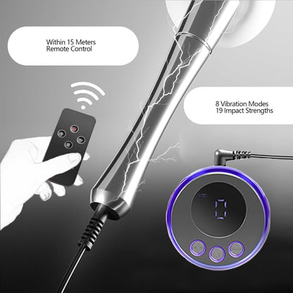 Metal Electric Shock Butt Plug Anal Toy with 9 Modes & 15 Levels of Intensity