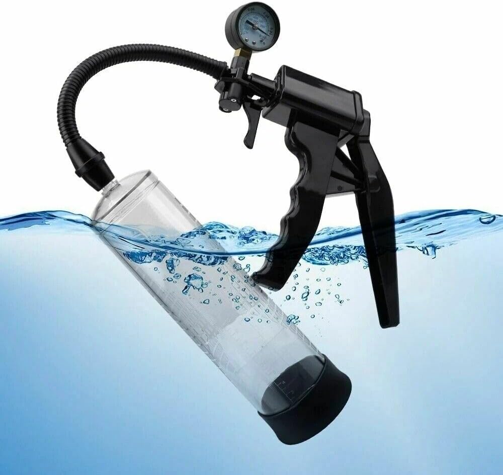 Hand-Operated Vacuu Penis Pump Male Masturbator with Pressure Gauge