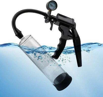 Hand-Operated Vacuu Penis Pump Male Masturbator with Pressure Gauge