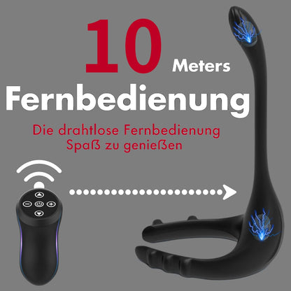 3 in 1 Vibrating Cock Ring Prostate Massagers with 10 Vibration Modes