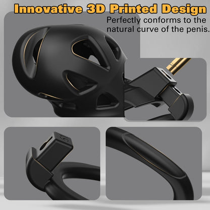 Invisible Lock Chastity Cage Device Lightweight Bondage Gear with 3 Ring Sizes