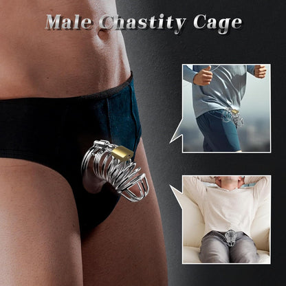 Chastity Cage Device Elastic Auxiliary Belt Cock Bondage Gear with 3 Ring Sizes