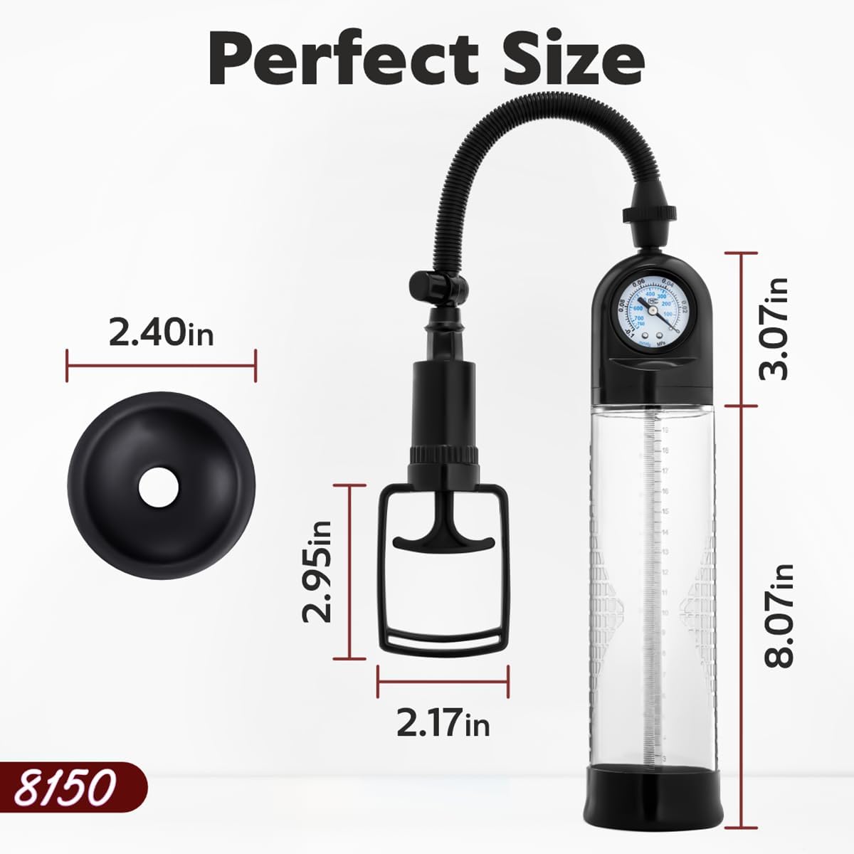 Manual Vacuum Penis Pump Enlarger with Stimulation Trainer