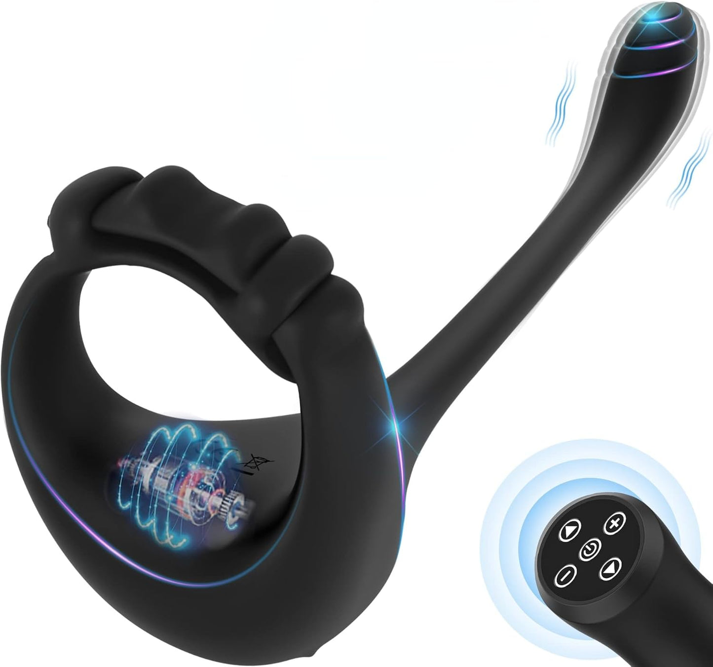 3 in 1 Vibrating Cock Ring Prostate Massagers with 10 Vibration Modes