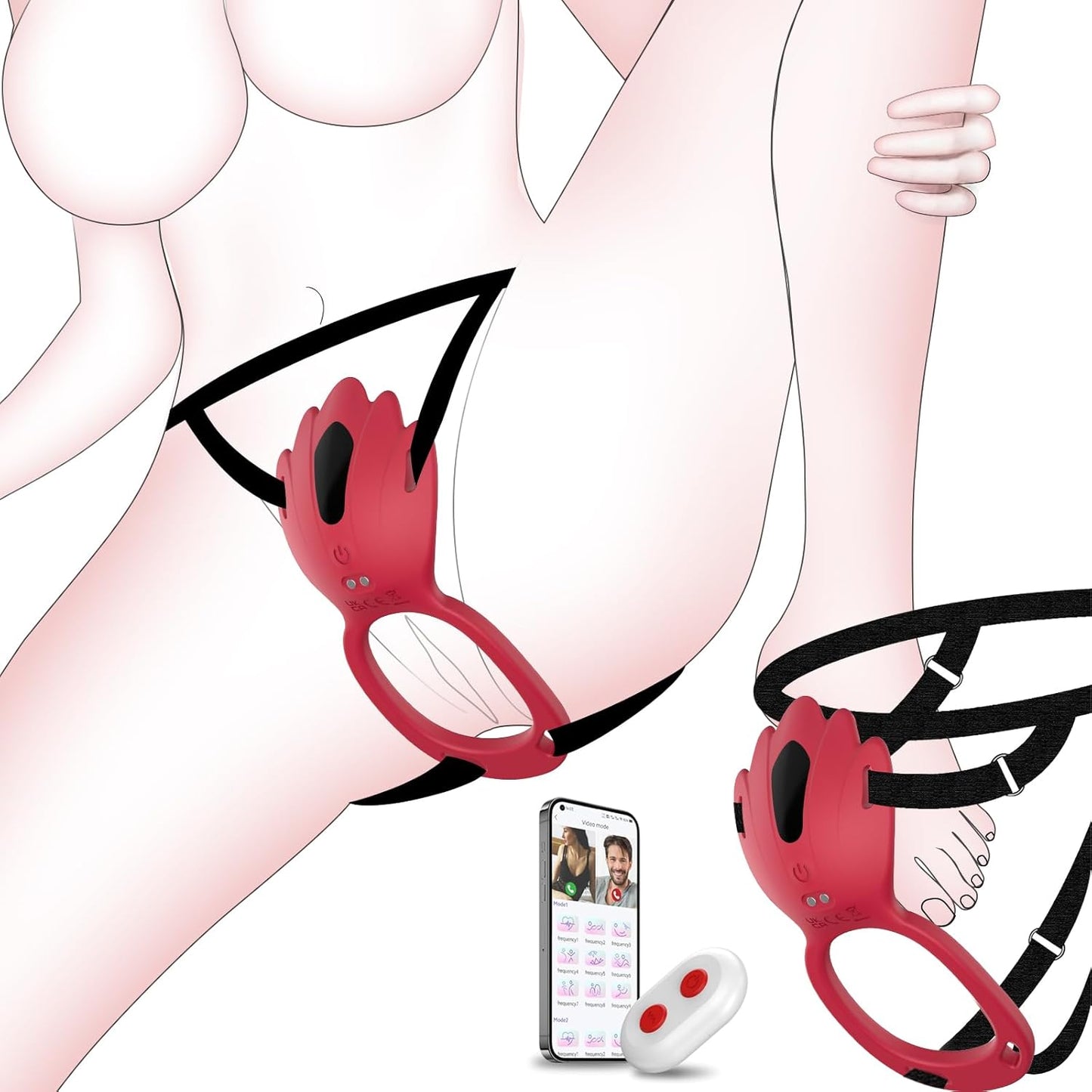 2 IN 1 Wearable Panty Vibrator Cock Ring with 9 Vibration Modes