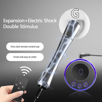 Metal Electric Shock Butt Plug Anal Toy with 9 Modes & 15 Levels of Intensity