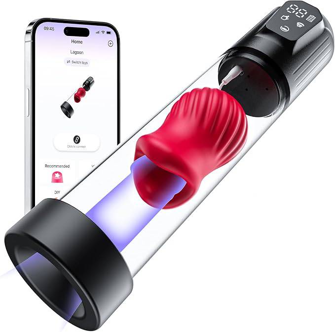 2 IN 1 Electric Penis Pump Enlargement Masturbator  with 5 Vibration & Suction