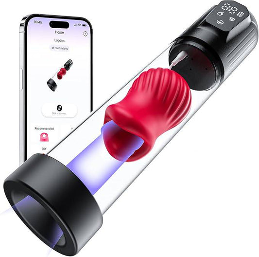 2 IN 1 Electric Penis Pump Enlargement Masturbator  with 5 Vibration & Suction