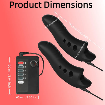 Electro Stim Finger Vibrator Sleeve with 8 Stimulation Modes & 19 Intensity Levels
