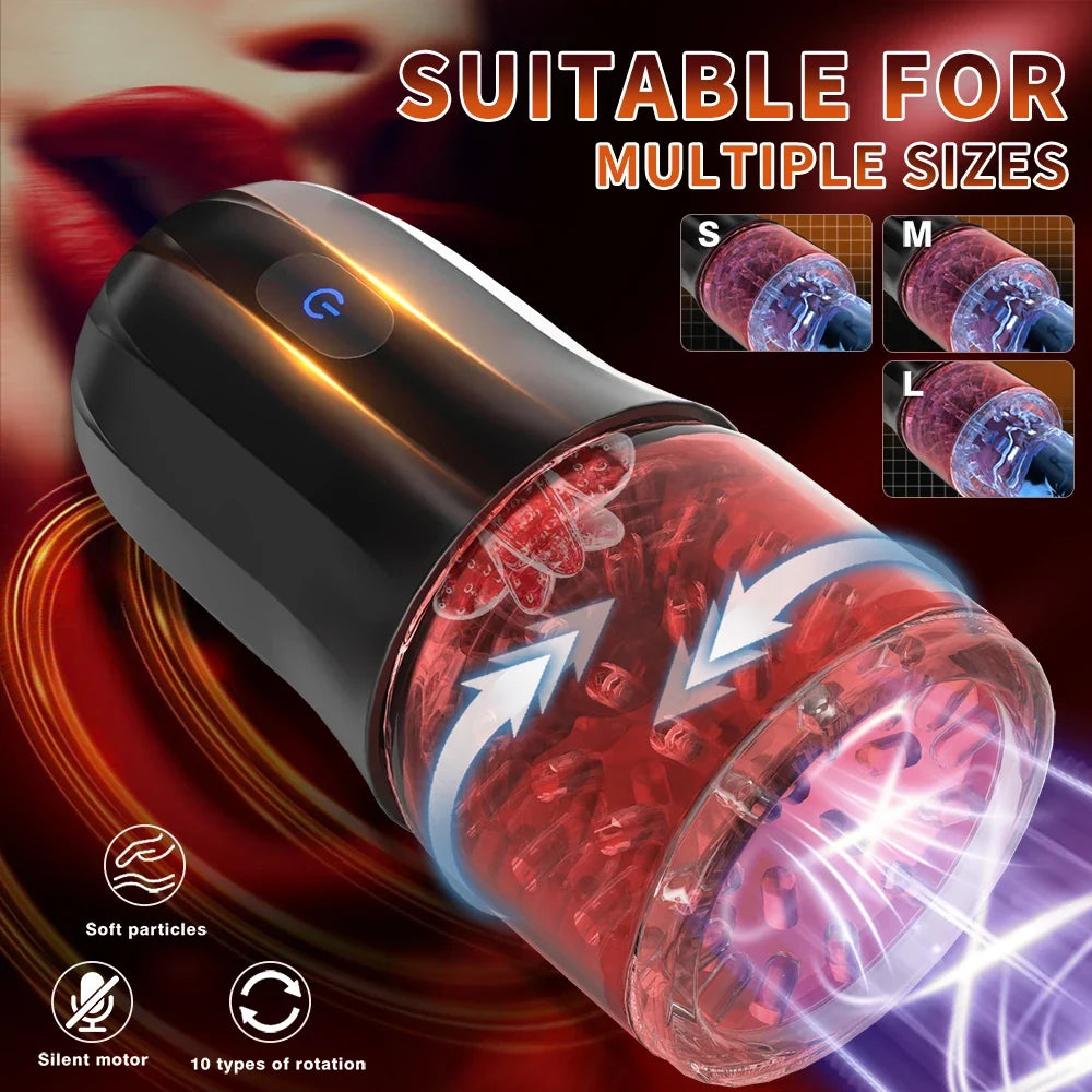 Automatic Masturbator Machine Piston Sucker Blowjob with 10 Rotation Modes