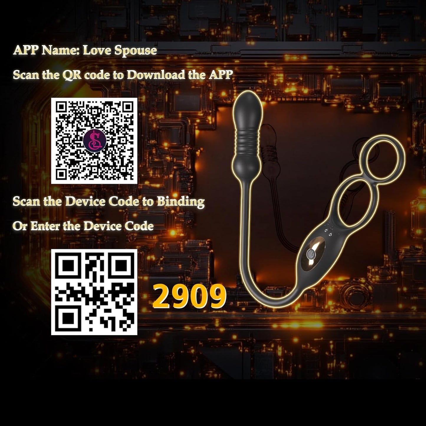 Anal Butt Plug Prostate Massager Testicle Stimulator with 9 Thrusting & Vibrating Modes