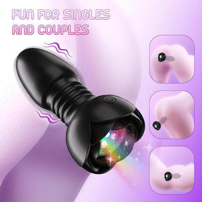 5 IN 1 Anal Plug Vibrator Prostate Massager with 10 Vibrating & Thrusting Modes