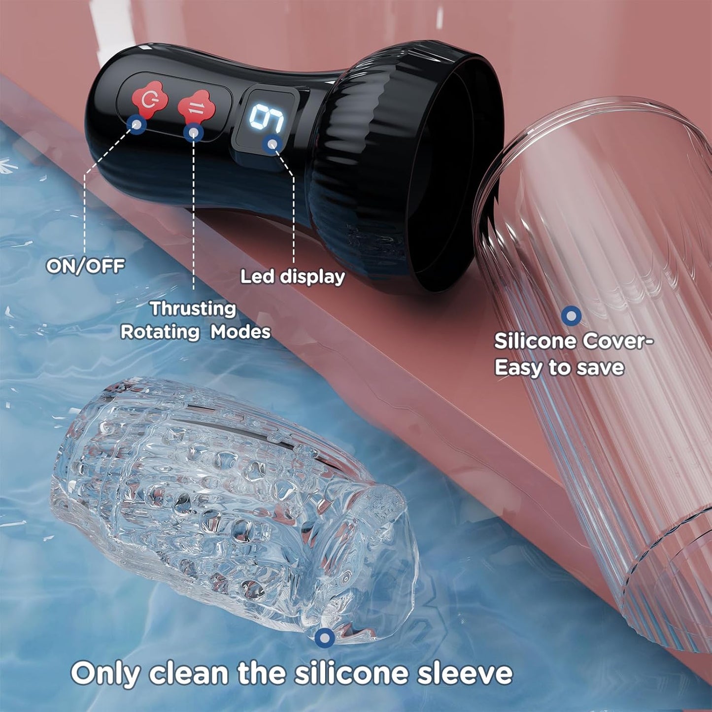 2 IN 1 Automatic Masturbator Penis Trainer with 9 Thrusting & Rotating Modes