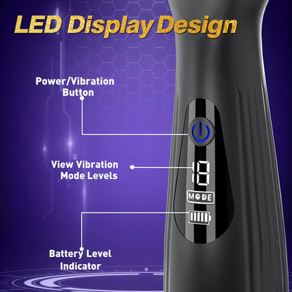 LED Display Penis Trainer Glans Vibrator Massager Masturbator with 10 Vibration Modes