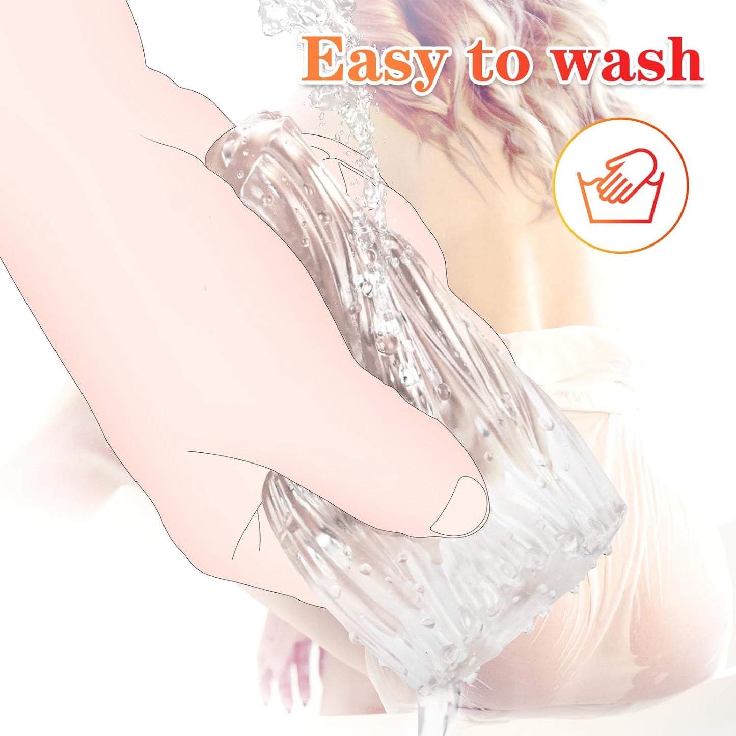 15 Pleasure Beads Portable Transparent Pocket Pussy Sleeve Stroker Masturbators