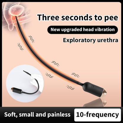 9.8" Urethral Sounds Dilators Penis Plug Stimulator with 10 Vibrating & Heating