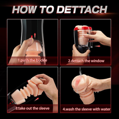 360° Wrapping Automatic Masturbator Stroker with 5 Telescopic & 10 Vibrations Modes