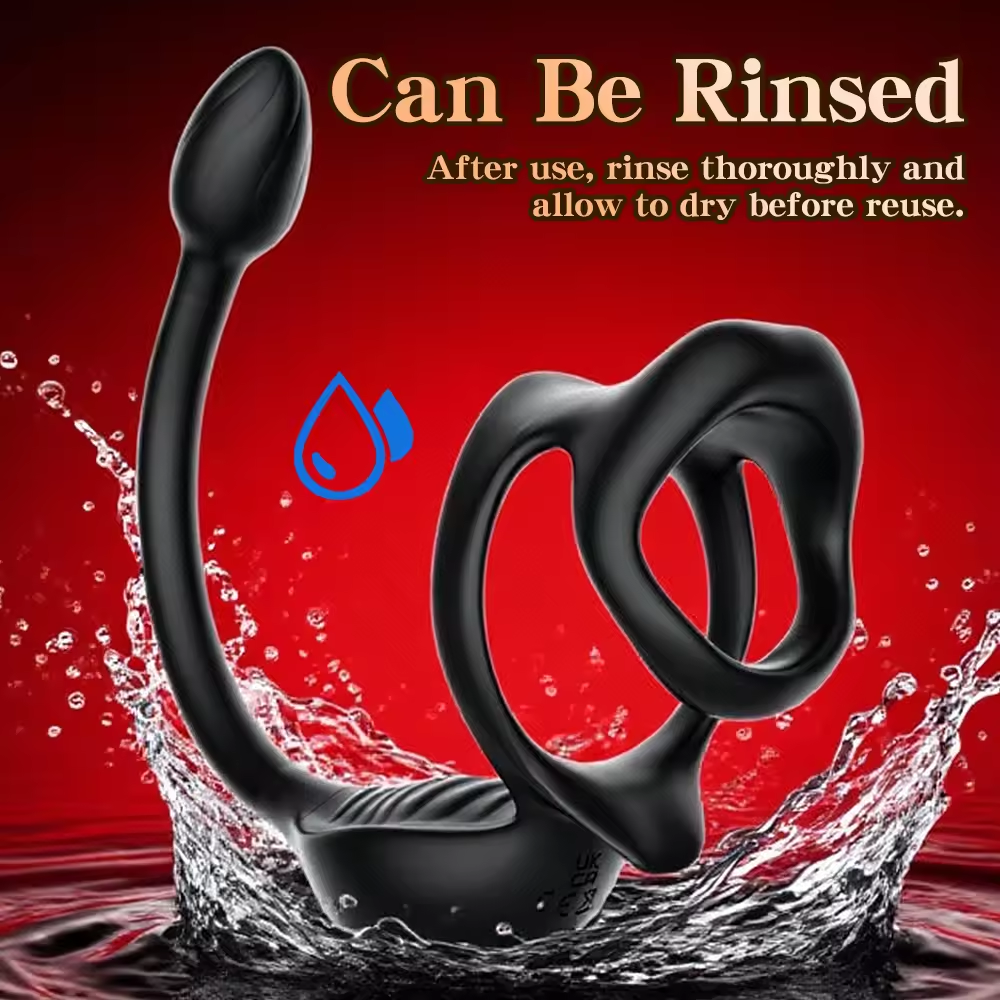 Penis Vibrator Prostate Massager Vibrating Cock Ring with 9 Vibration Modes
