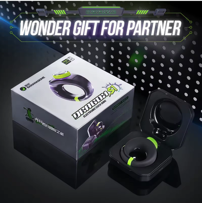 E-stim Penis Trainer Vibrator Cock Ring Masturbator with 10 Vibrations & Electro Shocks