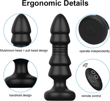 Thrusting Anal Vibrator Prostate Massager with 5 Vibrations & Thrusts