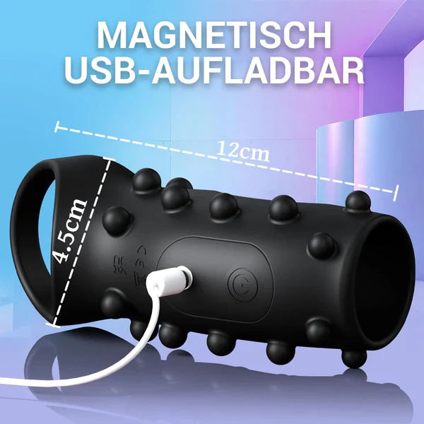 360° Soft Beads Rubbing Penis Trainer Cock Ring Stimulator with 10 Vibration Modes