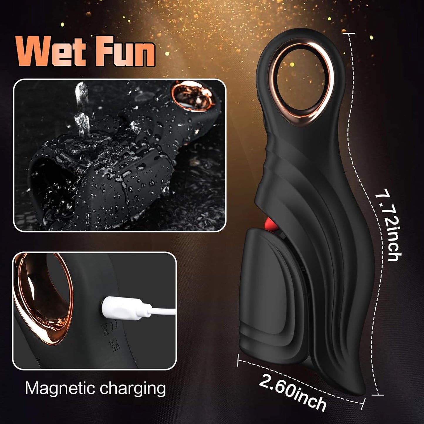 4 IN 1 Penis Trainer Glans Vibrator Blowjob with 10 Licking & Vibrating Modes