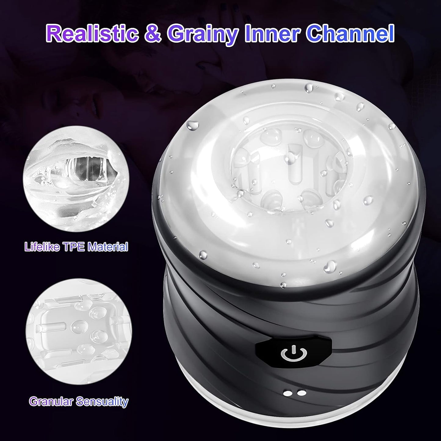 Double-ended Penis Trainer Vibrator Stroker Blowjob Masturbator with 7 Vibration Modes