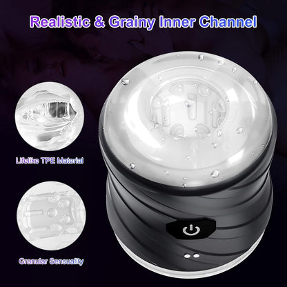 Double-ended Penis Trainer Vibrator Stroker Blowjob Masturbator with 7 Vibration Modes