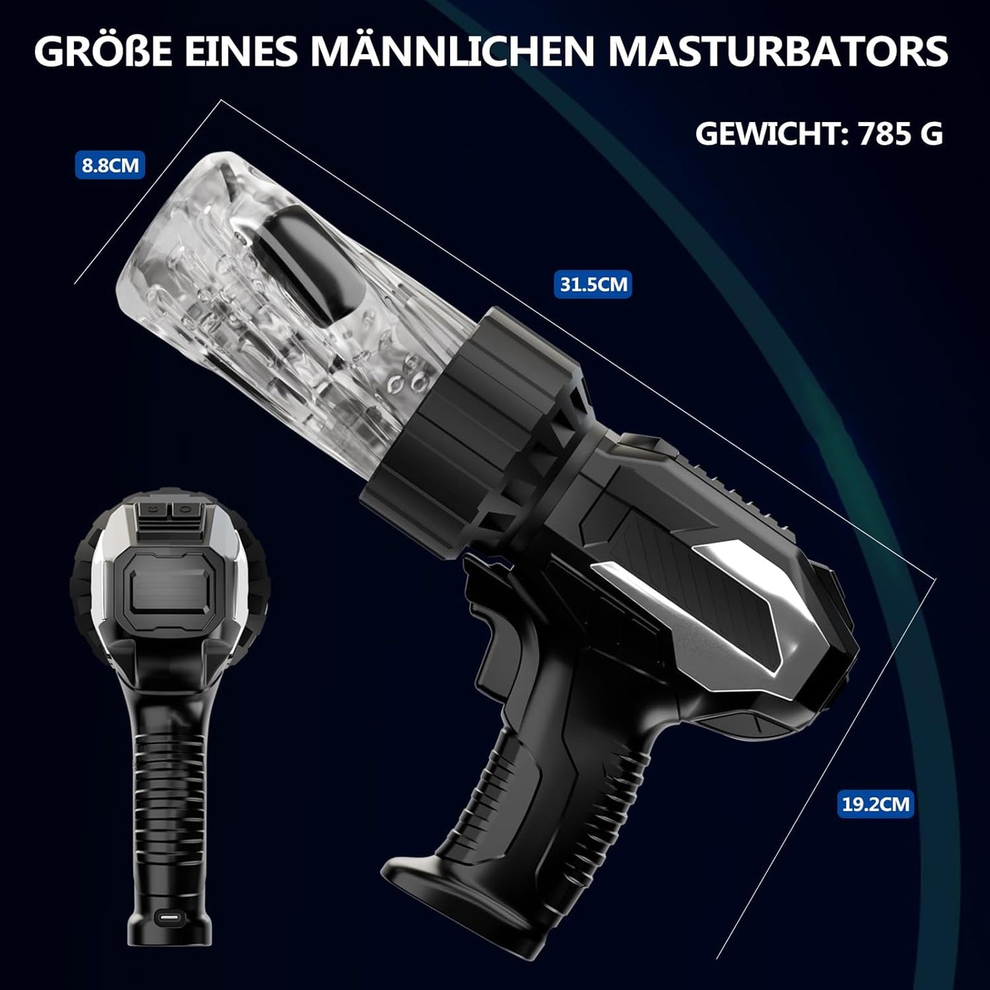Electric Masturbator Stroker Blowjob Sex Machine with 10 Telescopic & 10 Rotation Modes