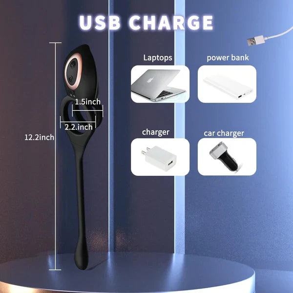 3 in 1 Prostate Massager Anal Vibrator Cock Ring with 10 Vibration Modes