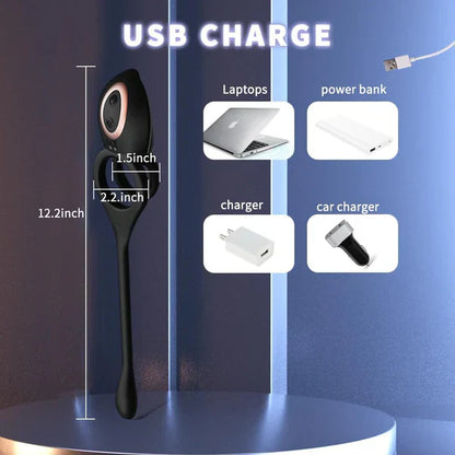 3 in 1 Prostate Massager Anal Vibrator Cock Ring with 10 Vibration Modes