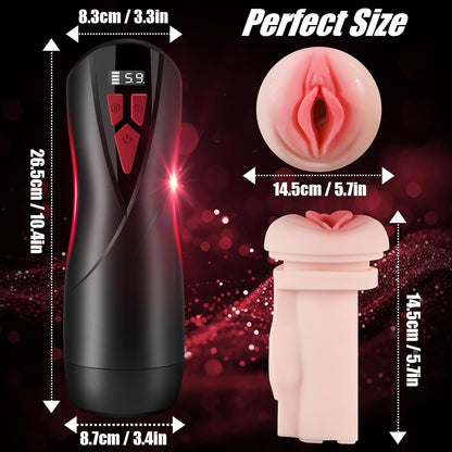 LCD Display Automatic Masturbator with Powerful 9 Vibration & 5 Suction Modes