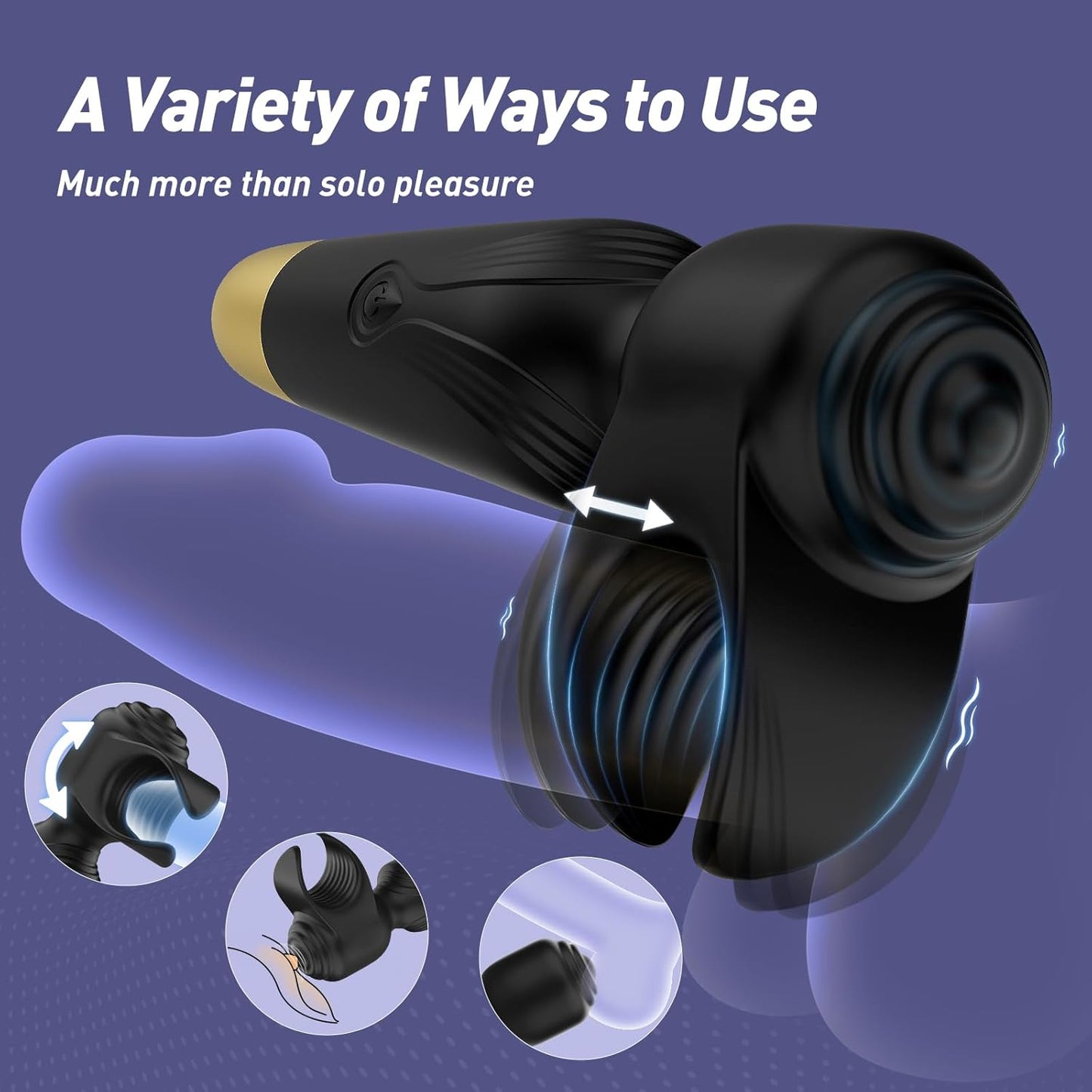 2 IN 1 Penis Trainer Vibrator Glans Massage Masturbator with 7 Vibration Modes