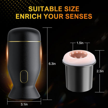 Electric Masturbator Penis Trainer Stroker Blowjob with 6 Rotating & Thrusting Modes