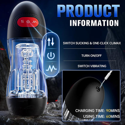 Automatic Masturbator Penis Pump Stroker with 9 Sucking & 10 Vibrating Modes