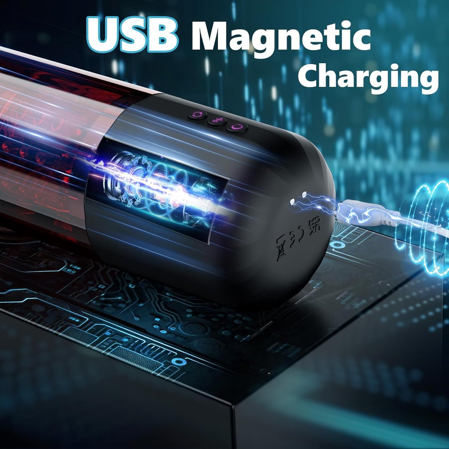 3 IN 1 Automatic Masturbator Stroker with 10 Vibration & 5 Thrusting Rotating Modes