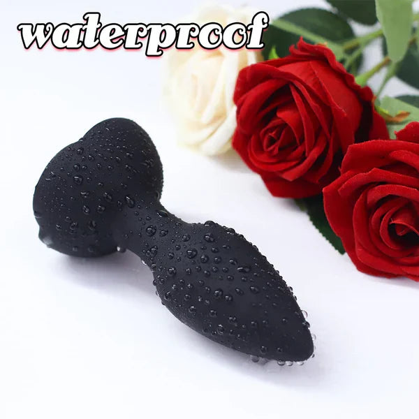 Rose Anal Vibrator Butt Plug Prostate Massager with 10 Strong Vibration Modes