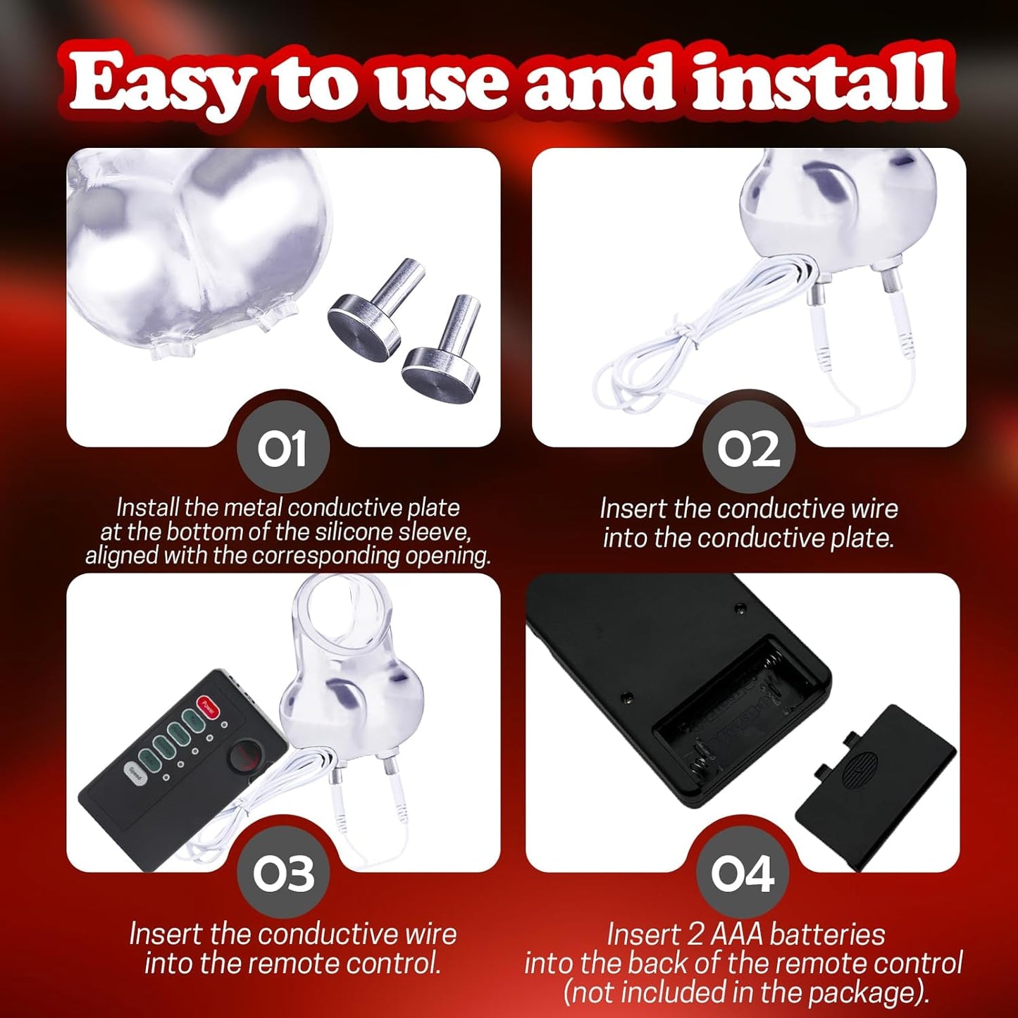 E-stim Testicles Crusher Male Chastity Devices with Multiple Electric Shock Modes