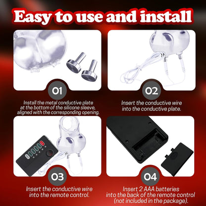 E-stim Testicles Crusher Male Chastity Devices with Multiple Electric Shock Modes