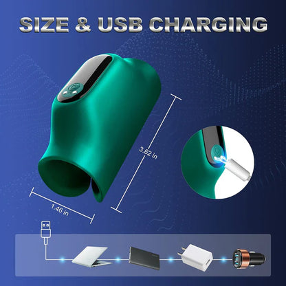 Hands-free Penis Trainer Glans Vibrator Massager with 9 Pulsation Modes