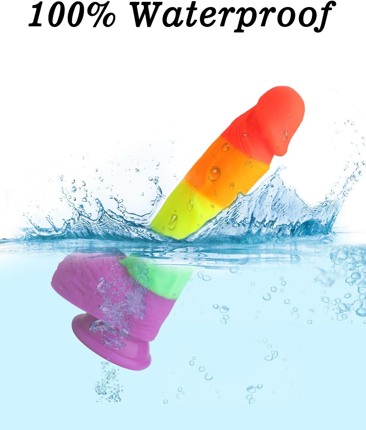 8.1 Inch Realistic Rainbow Dildo with Strong Suction Cap Base